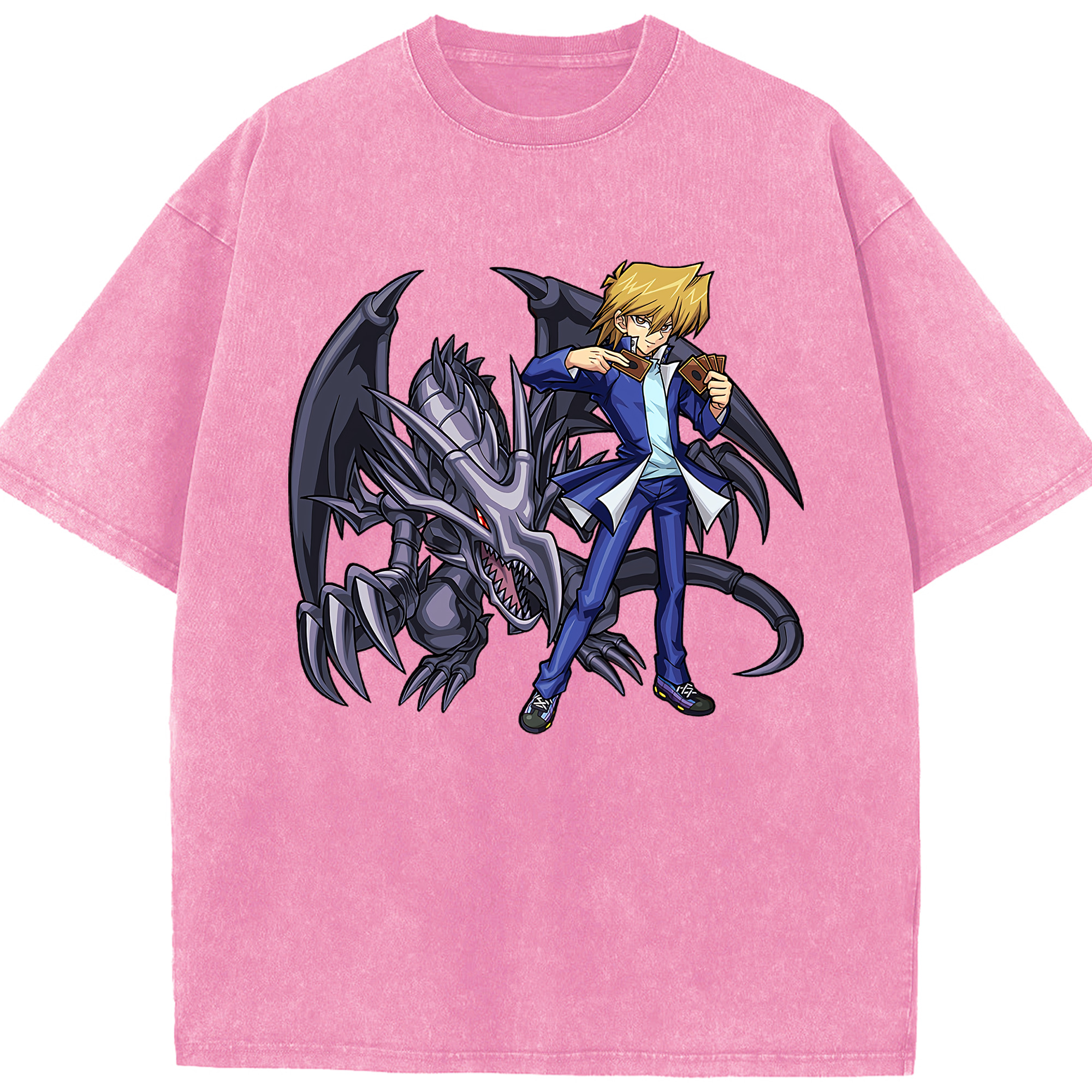 （画像用） 遊☆戯☆王 Yu-Gi-Oh! 綿100% ヴィンテージ風 半袖Tシャツ（フロントプリント）